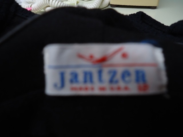 True Vintage 60’s JANTZEN Black Knit Stretch One Piece Swimsuit Size 12 VeryNice