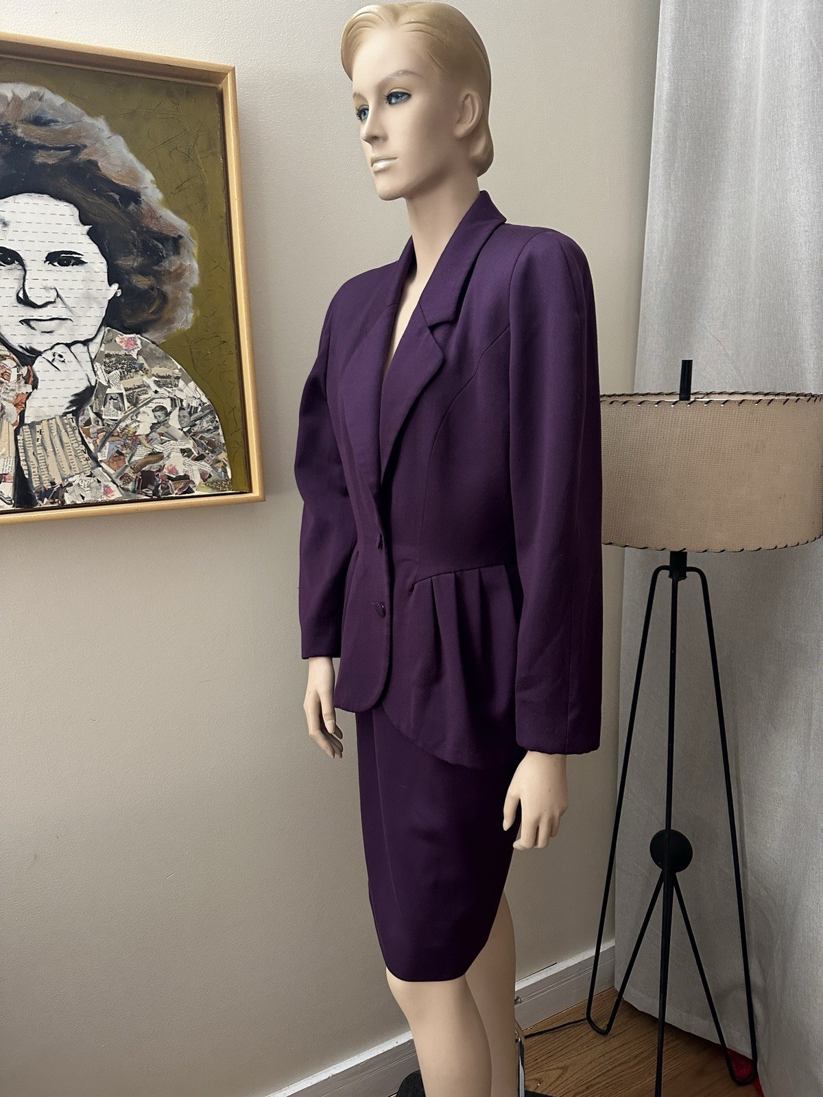 Vtg 1980’s PANCALDI & B Women’s Plum Purple Suit Italy 100% Wool Sz M/L