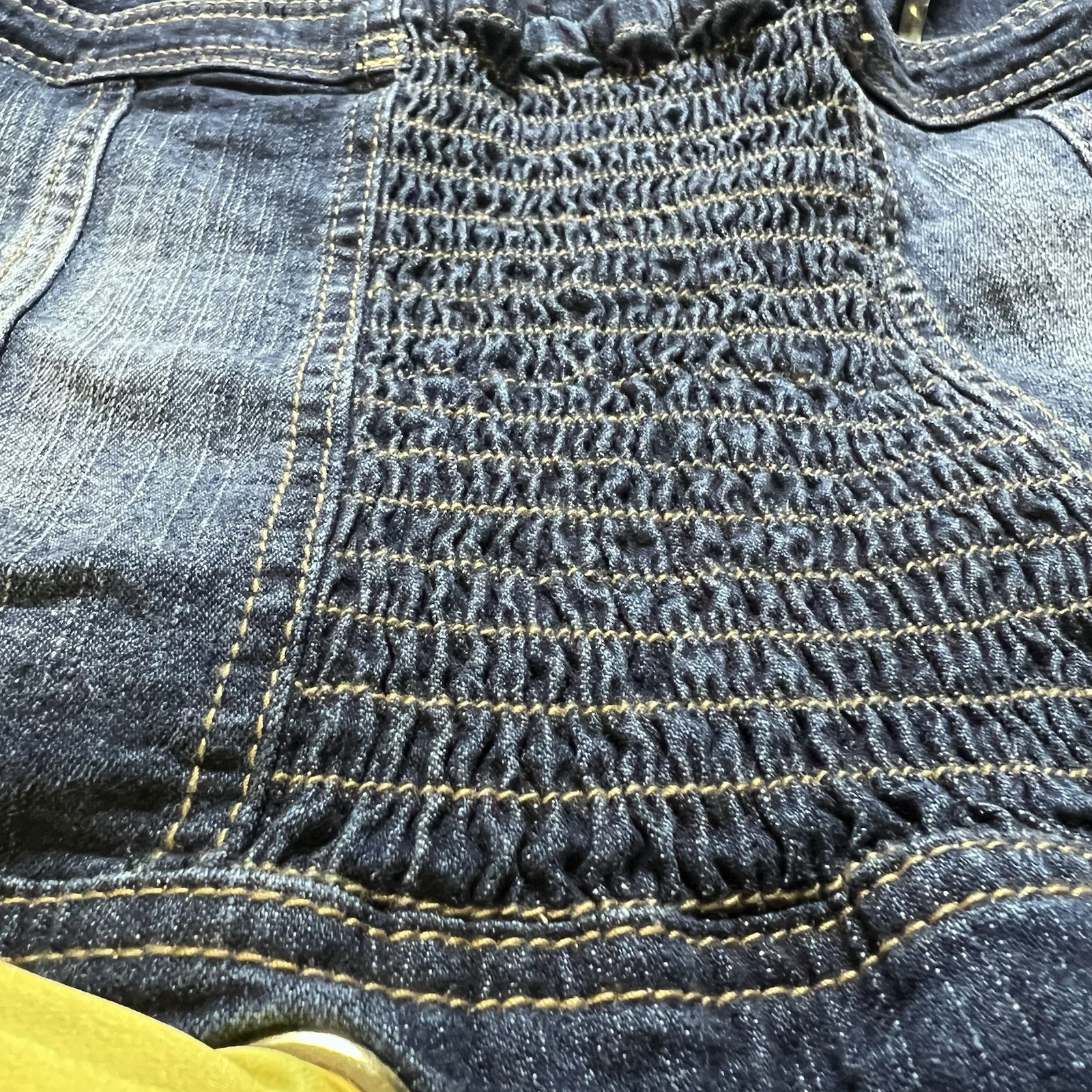 Vintage RARE Baby Phat Denim Corset Dress w/ Scarf Belt Blue Jean Bustier L