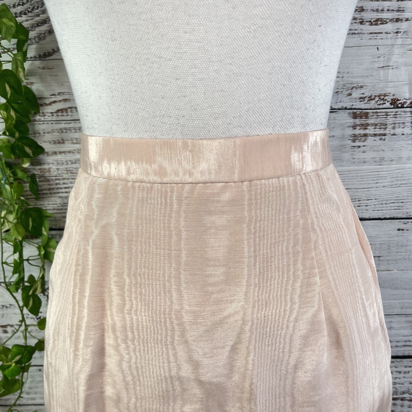 Scott McClintock 80s Vintage Pink Taffeta Lace Skirt Suit Size 8 Wedding Prom