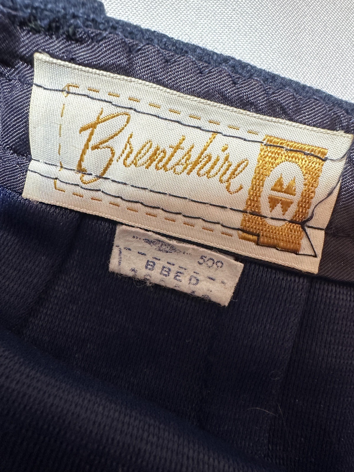 Vtg 70s Brentshire Skirt Dark Blue Straight Back Zipper Montgomery Ward Classic