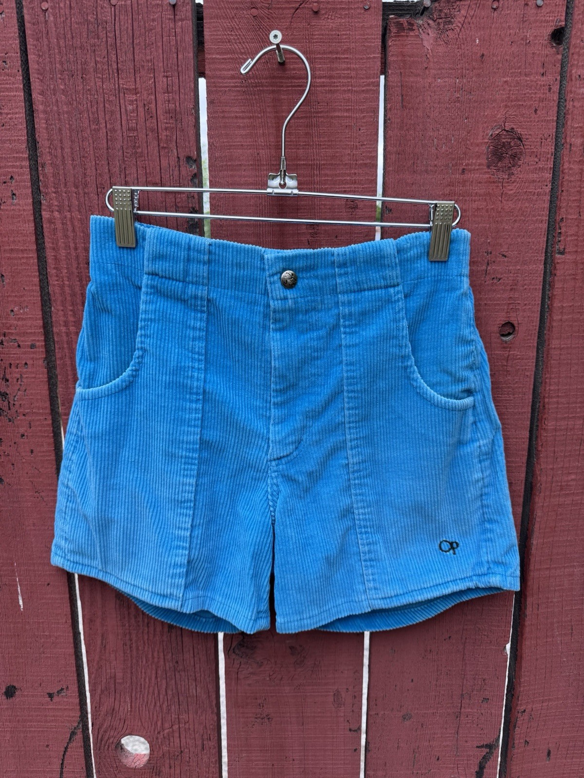 Vintage Ocean Pacific OP Corduroy Shorts Blue Surf Skate Dogtown Longriders 80s