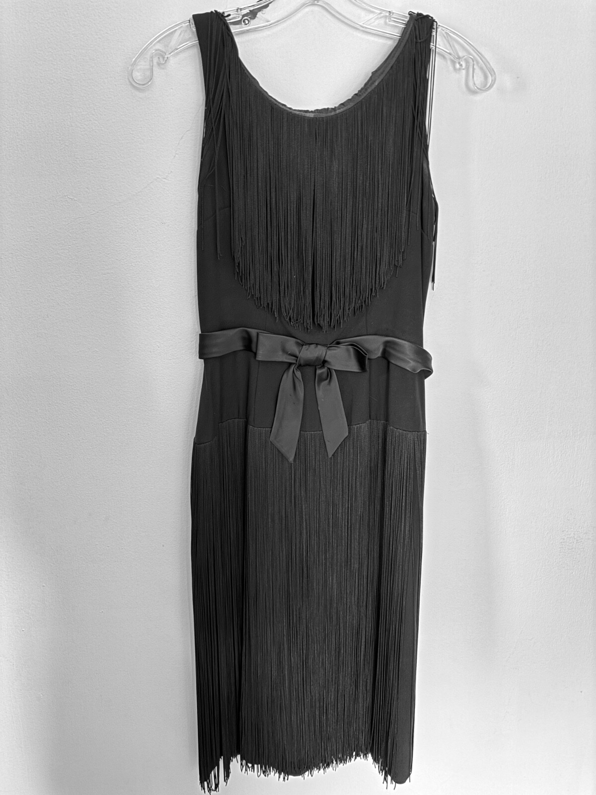 Vintage Black Fringe Cocktail Dress 1960 Flapper /Audrey Hepburn Style