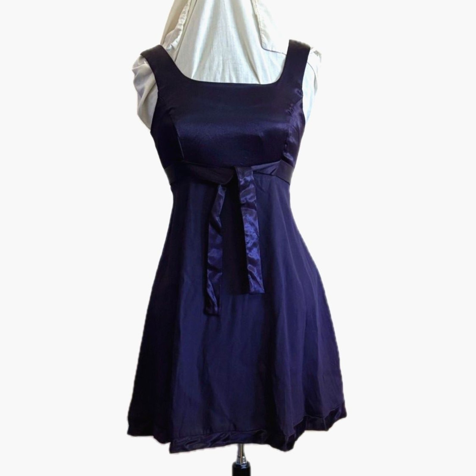 Vtg Y2K Rampage Baby Doll Satin Mini Dress 7 Small Plum