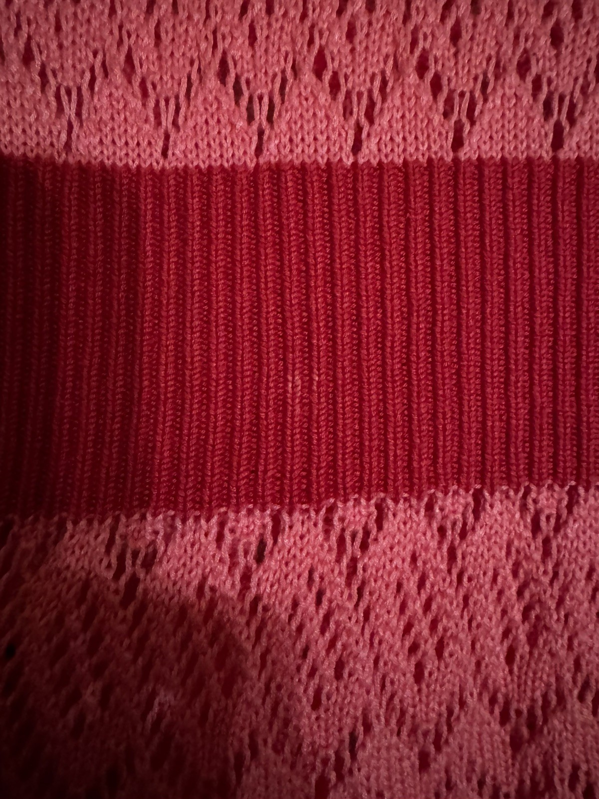 Vintage BETSEY JOHNSON NY Y2K Pink & Red Striped Lacy Cardigan With Rhinestones