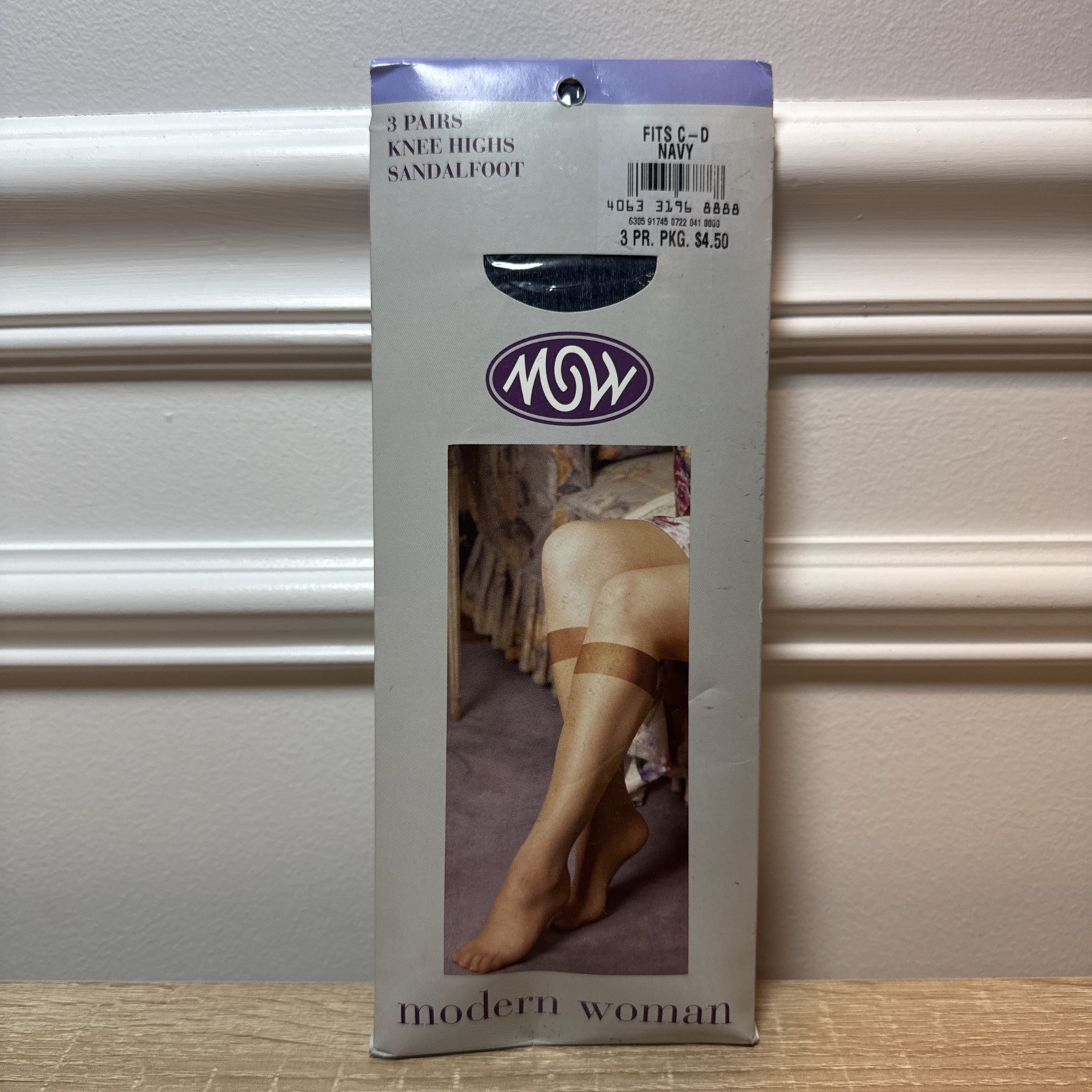 Vintage Modern Woman 3 Pairs Navy Size C-D Knee Highs NTW