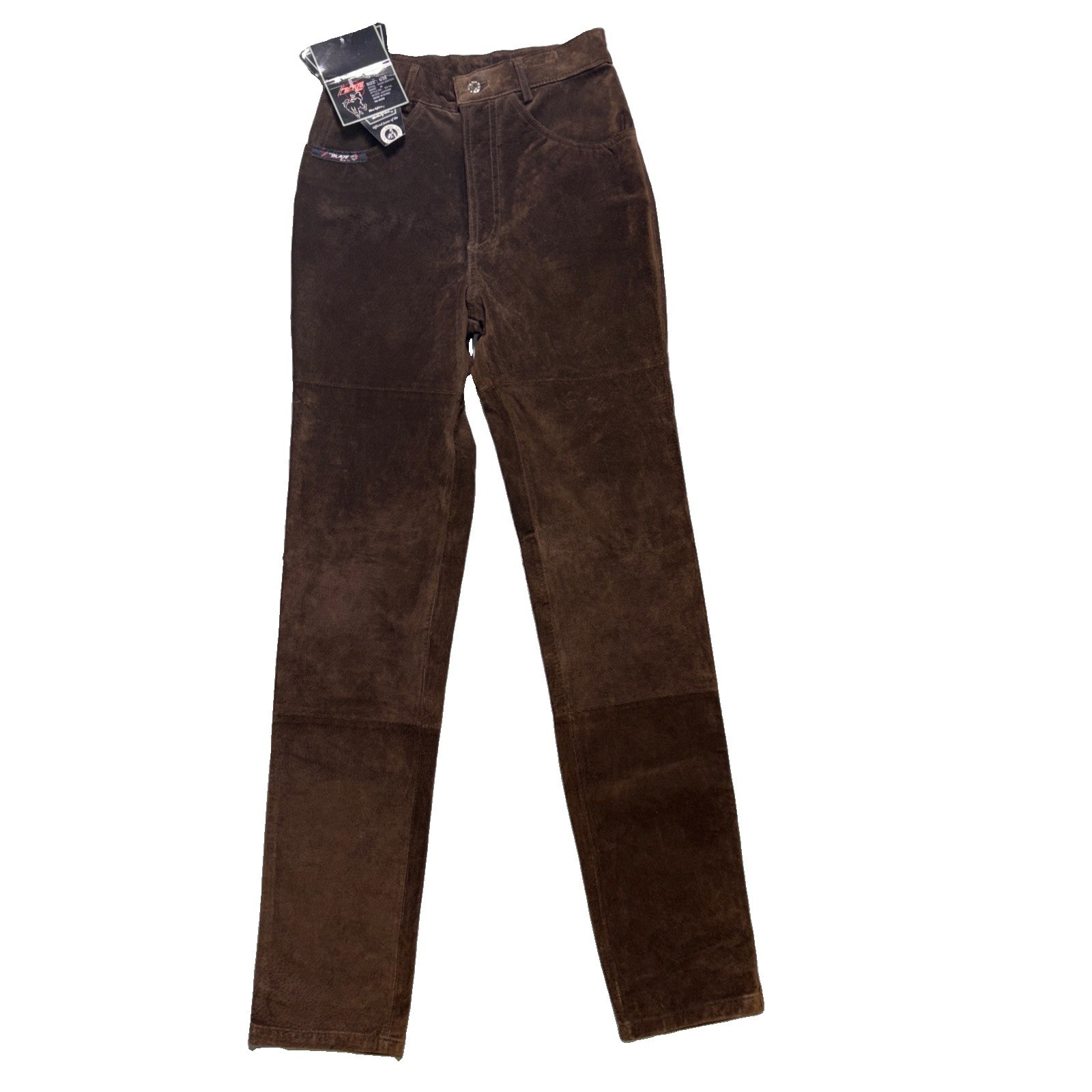 NWT Vintage Blaze Blackfire Pants Brown Suede Leather 5/26 Women’s Size 26X36