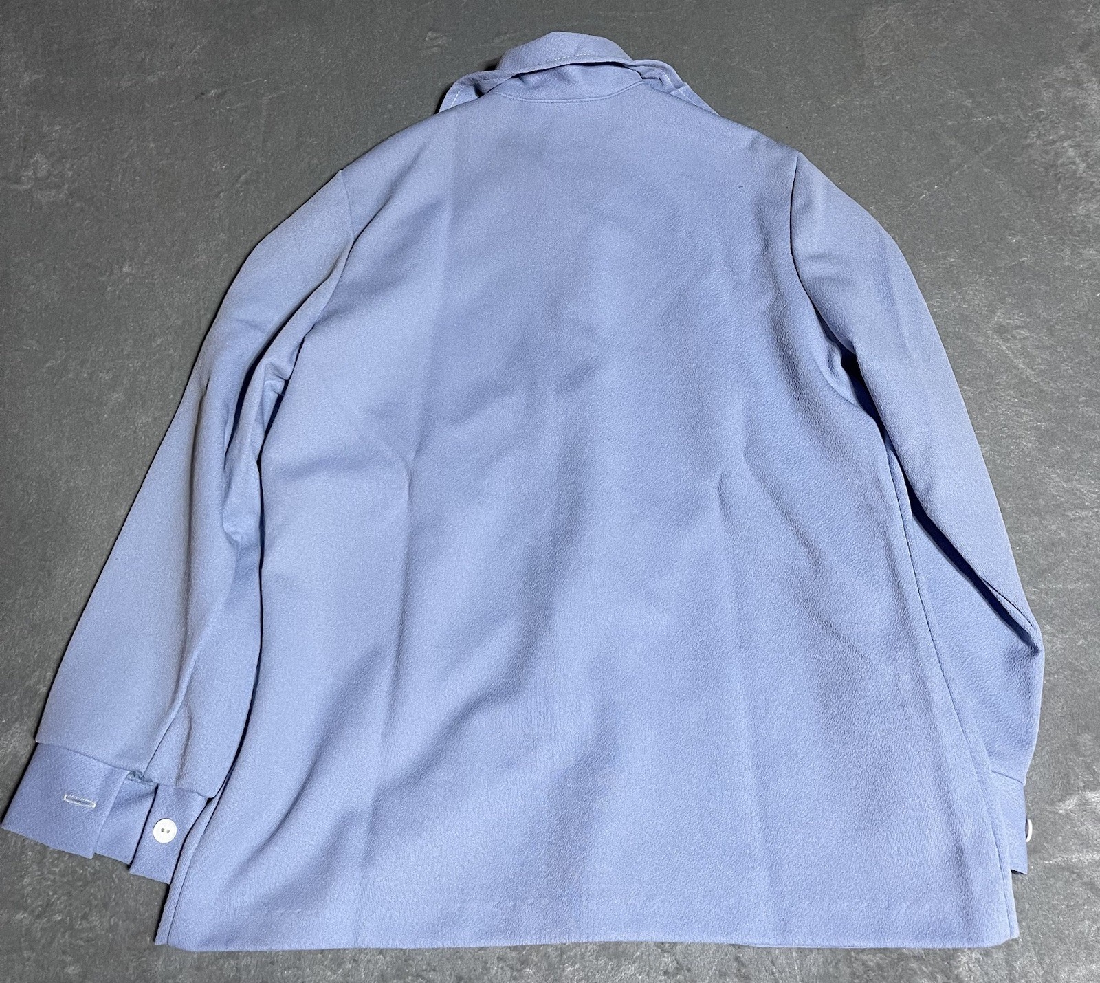 True Vintage NPC Fashions Shirt Womens Large Blue Long Sleeve Button Up 60s 70s