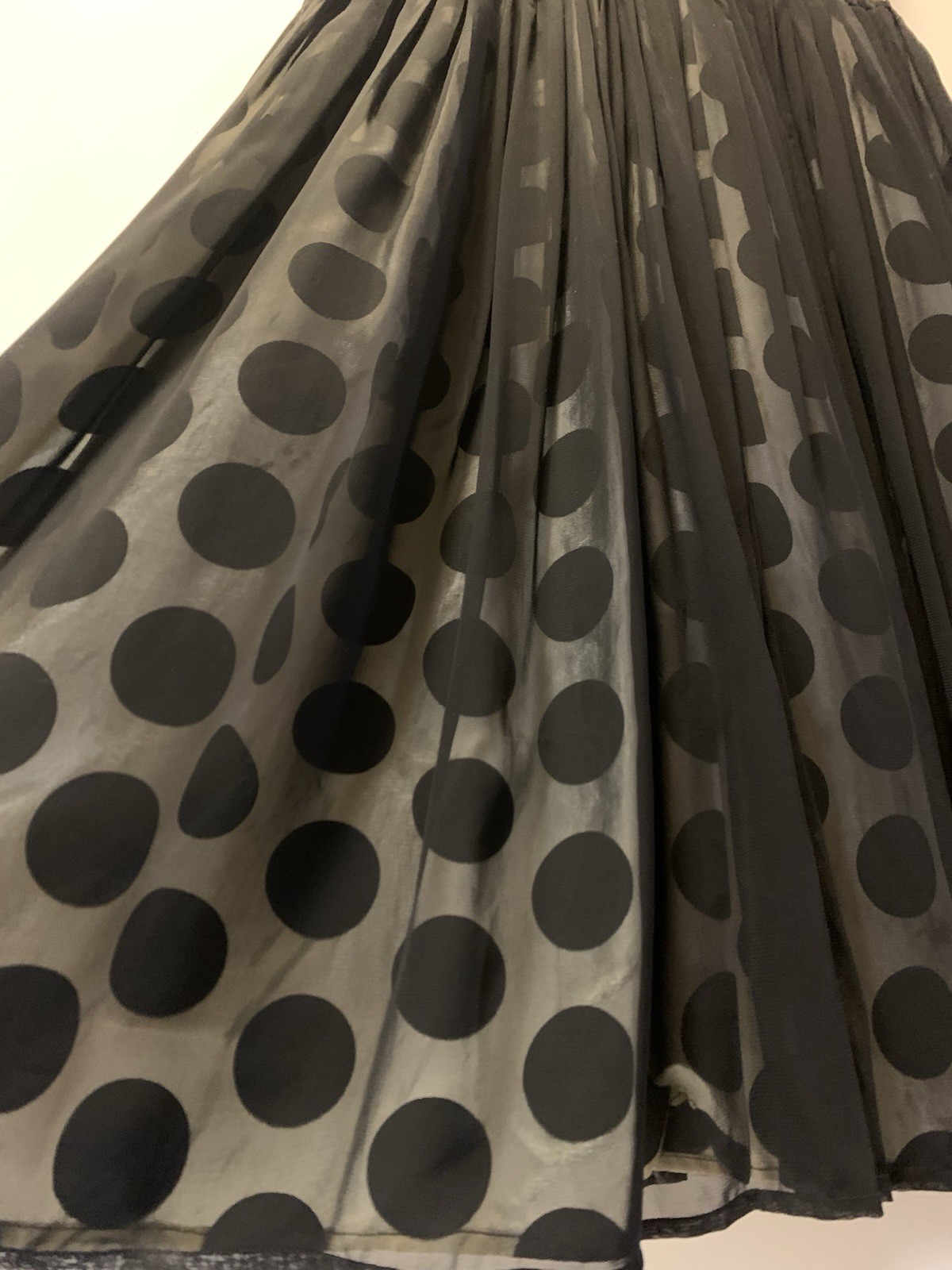 Vintage 1950’s Polka Dot Evening Gown Cocktail Black XS 32 X 24