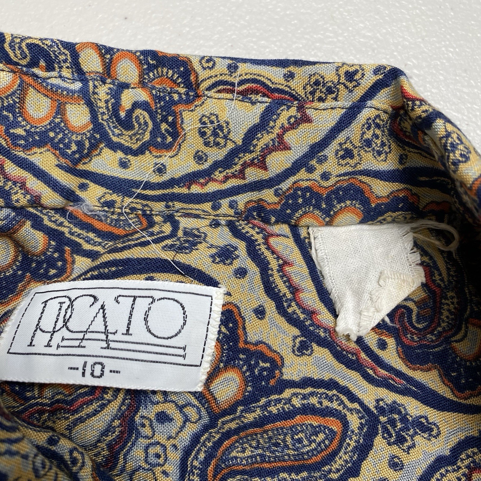 70s Picato Blouse 2 Piece Size 10 L/S Dagger Collar Paisley Boho Art to Wear