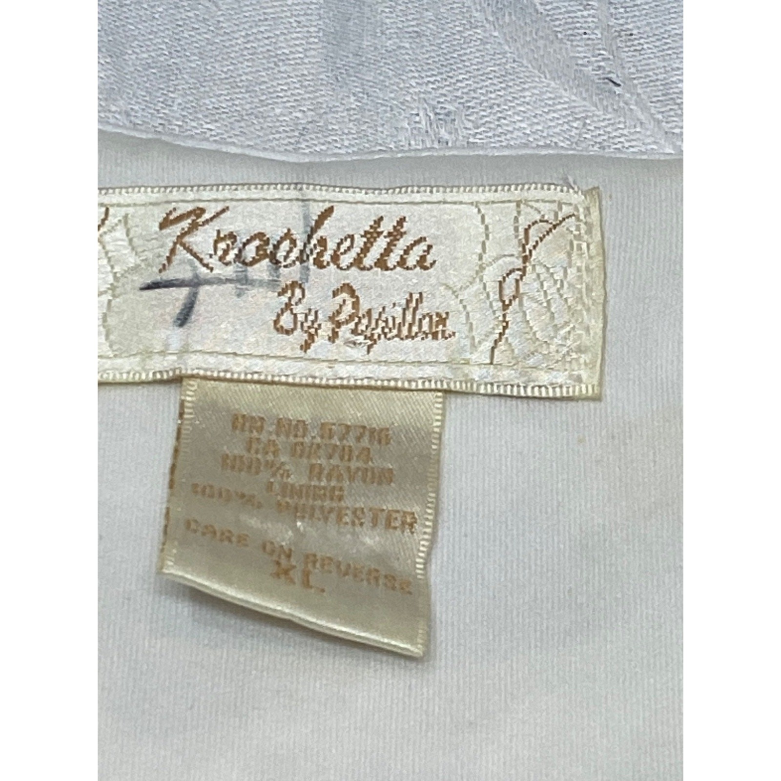 Vtg Y2K Kroshetta By Papillon Ivory Crochet Knit Midi Dress Sz XL