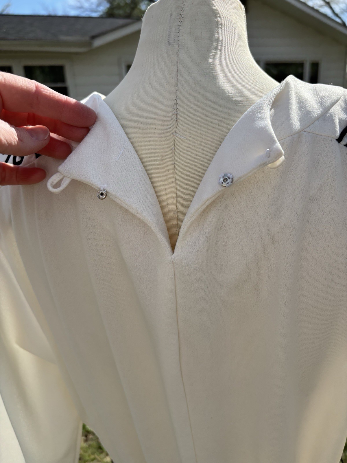 VTG 1980s Secretary Dress Fit Flair Midi Sz M B34 Black White Belt
