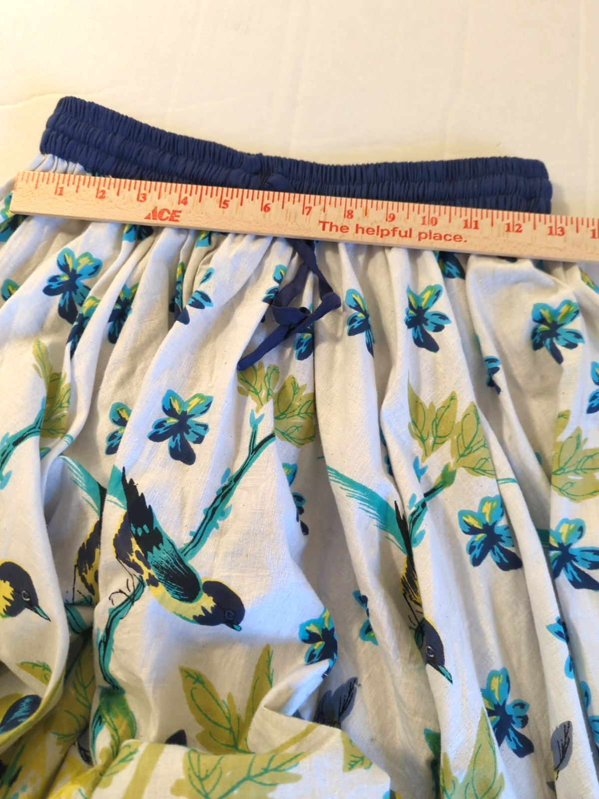 Vtg Jackpot Maxi Full Skirt Free Size Birds Flowers Festival Swing Country Boho
