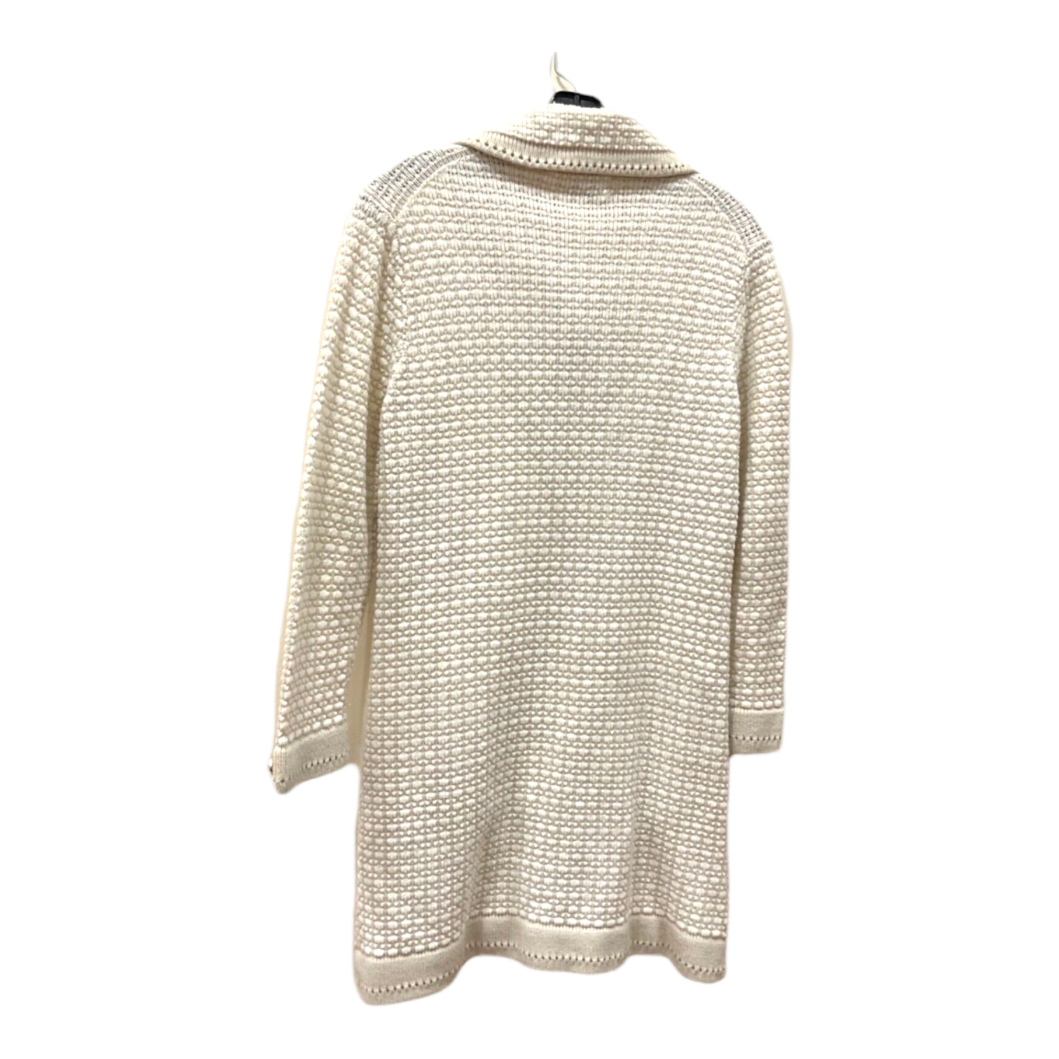 Bee by BANFF beige Sweater Cardigan Ivory knit button up sweater SZ S pocket vtg