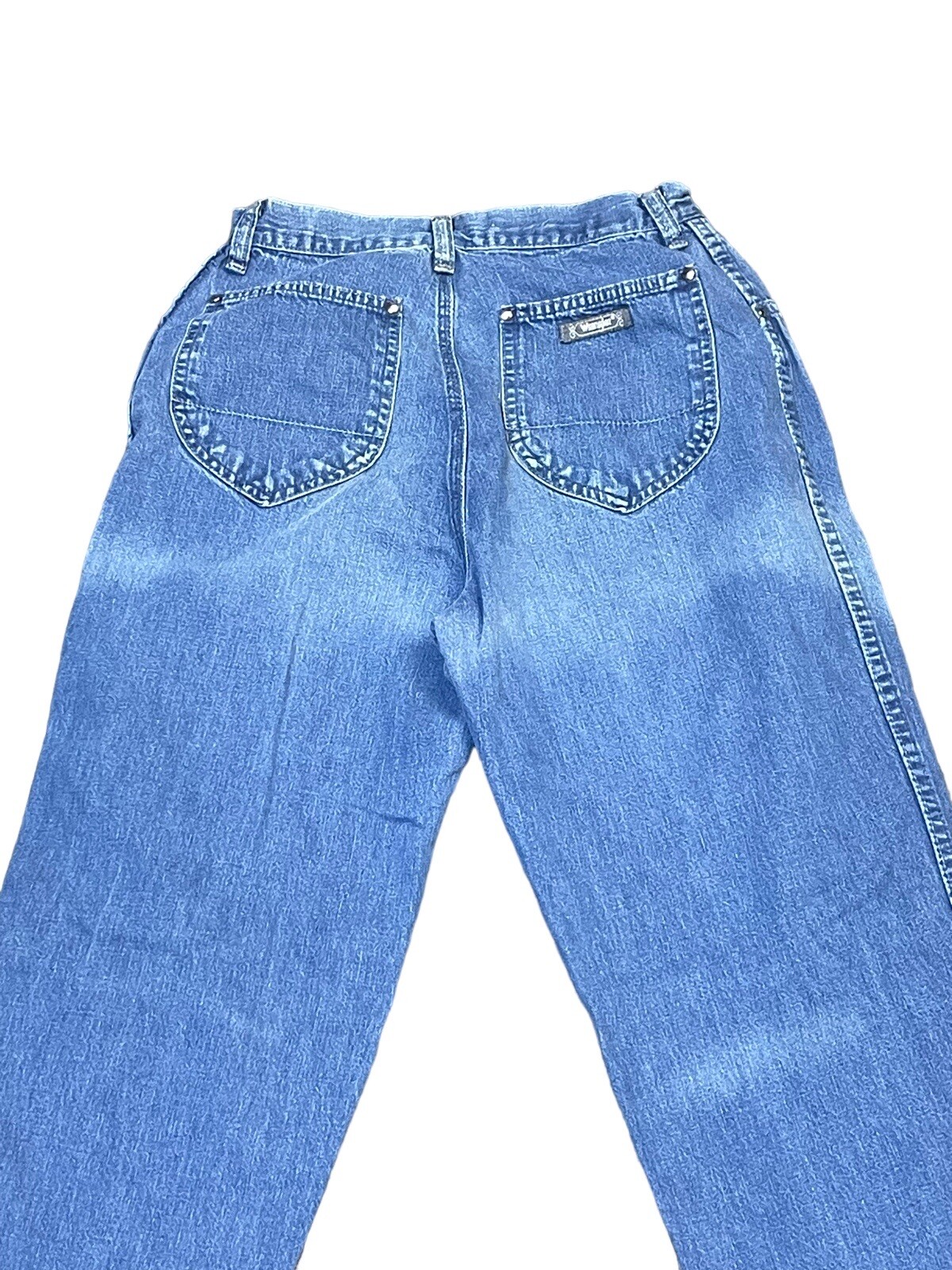 Vintage Women’s Wrangler Jr Fit High Waist Denim Blue Jeans Size 9 (27”x30”) USA