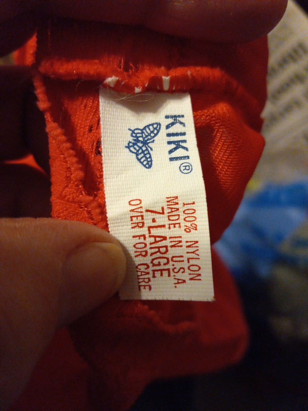 Vintage Kiki NOS Panties Red Sparkle Nylon Panty Bikini Shiny 7 13-17 Lace Top