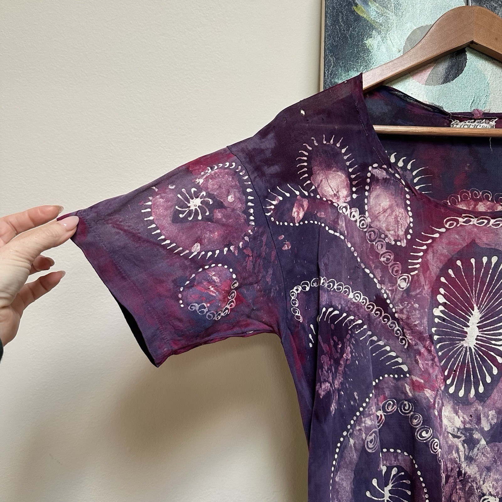 True Vintage 60s 70s hippie Batik Tie Dye Shirt