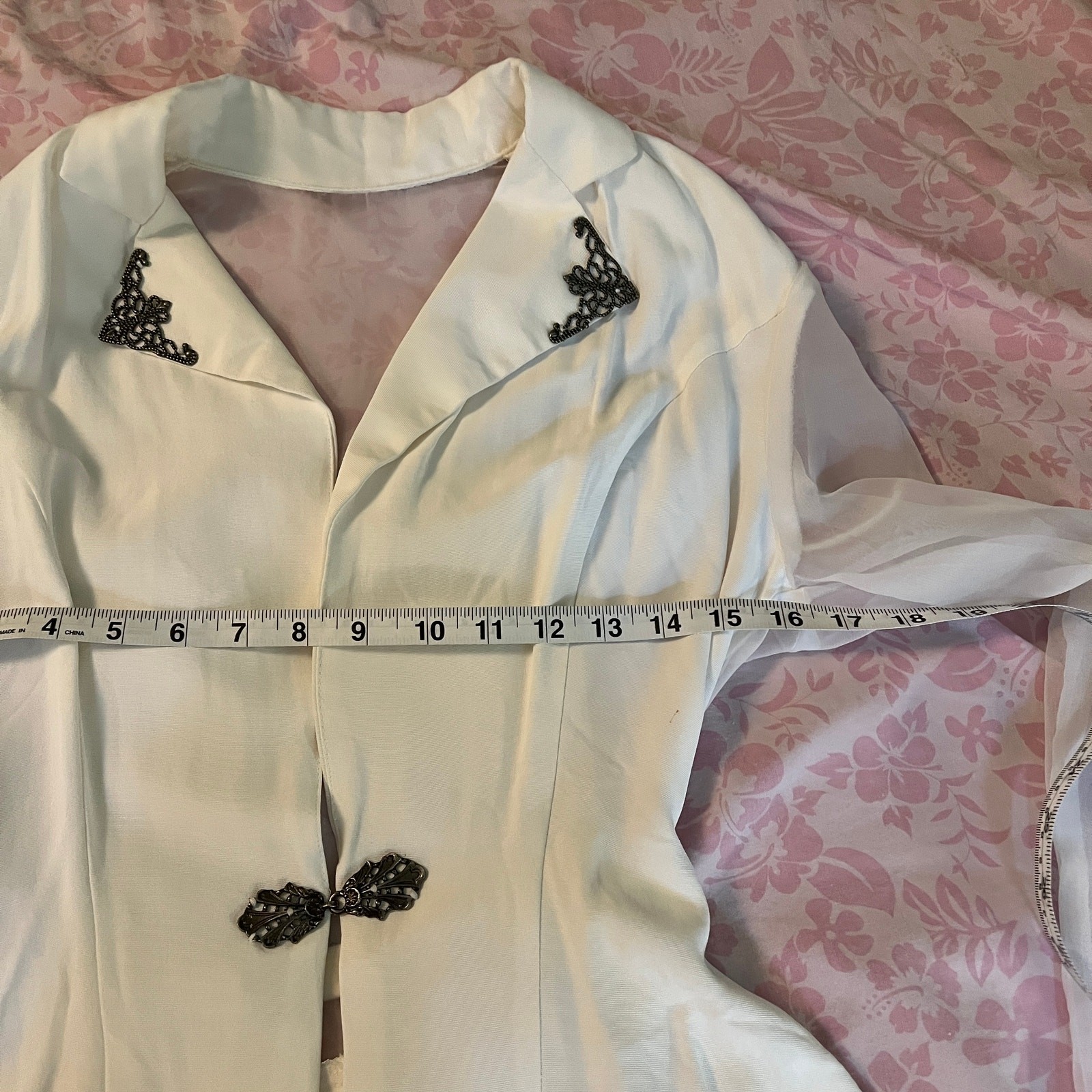 Vintage peplum jacket suit coat blazer mesh sleeves back formal 80s/90s womens