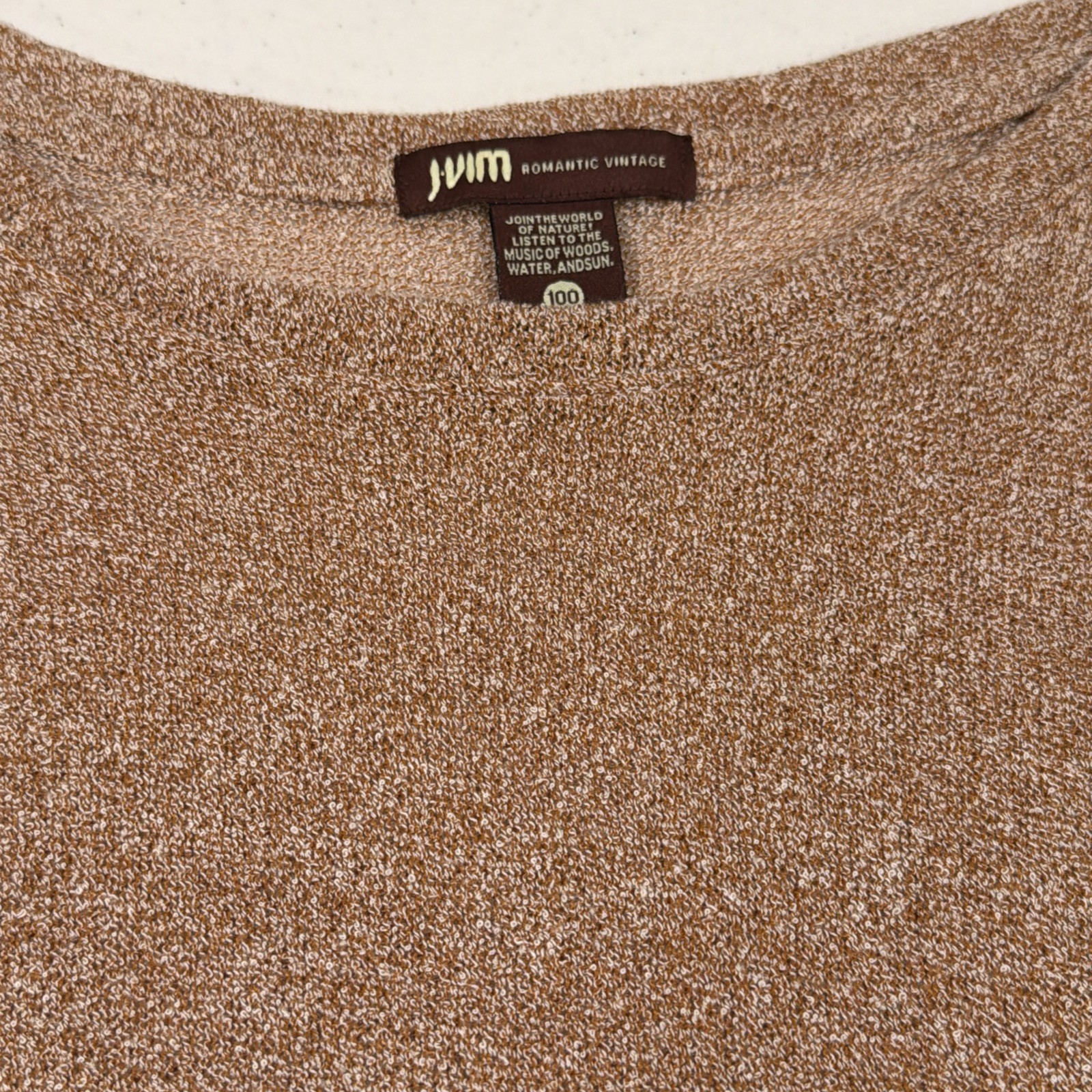 JVIM Romantic Vintage Pullover Brown Mesh Women’s Size 8-10 (Korean Size 100)