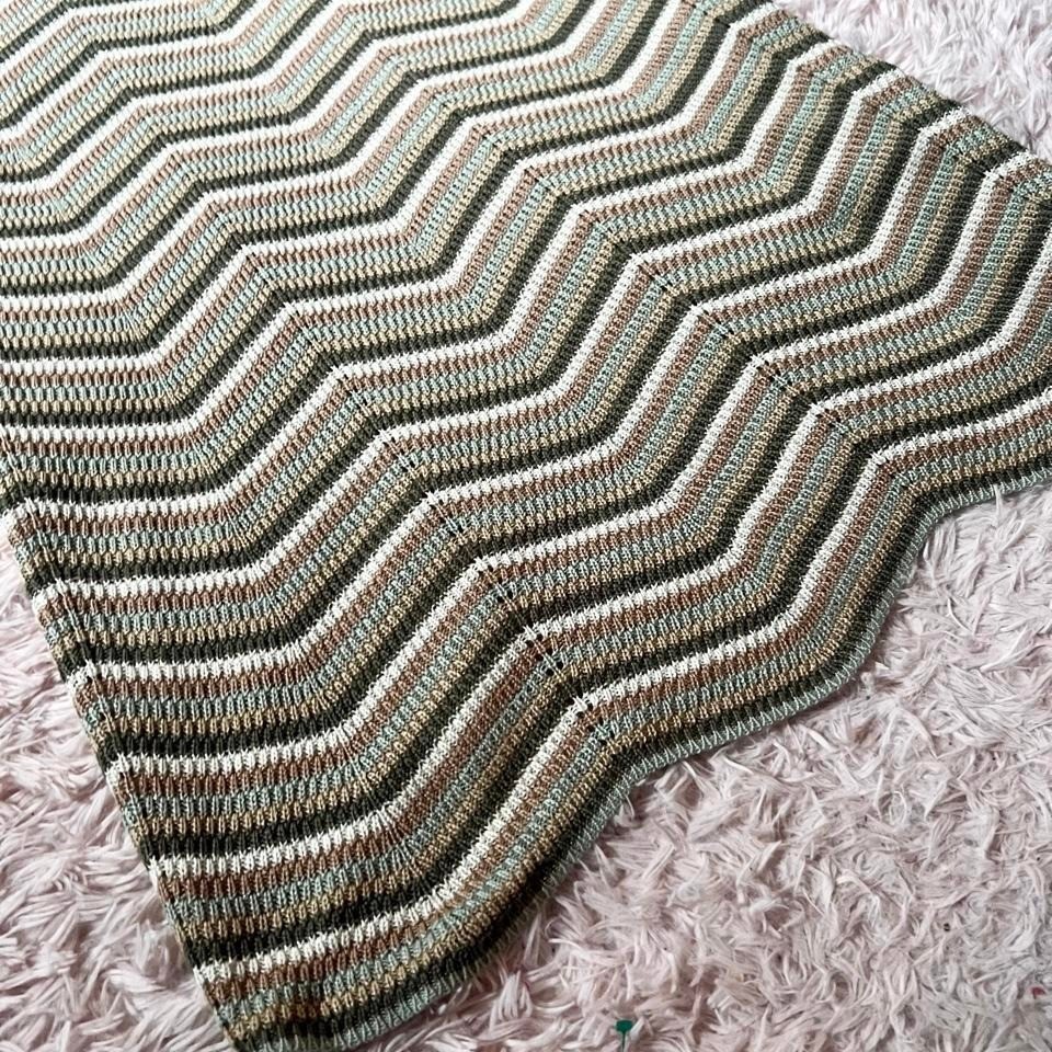 Boho Cottage Core Chevron Knit Hippie Dress Womens 18 Granola Indie Earthy Soft