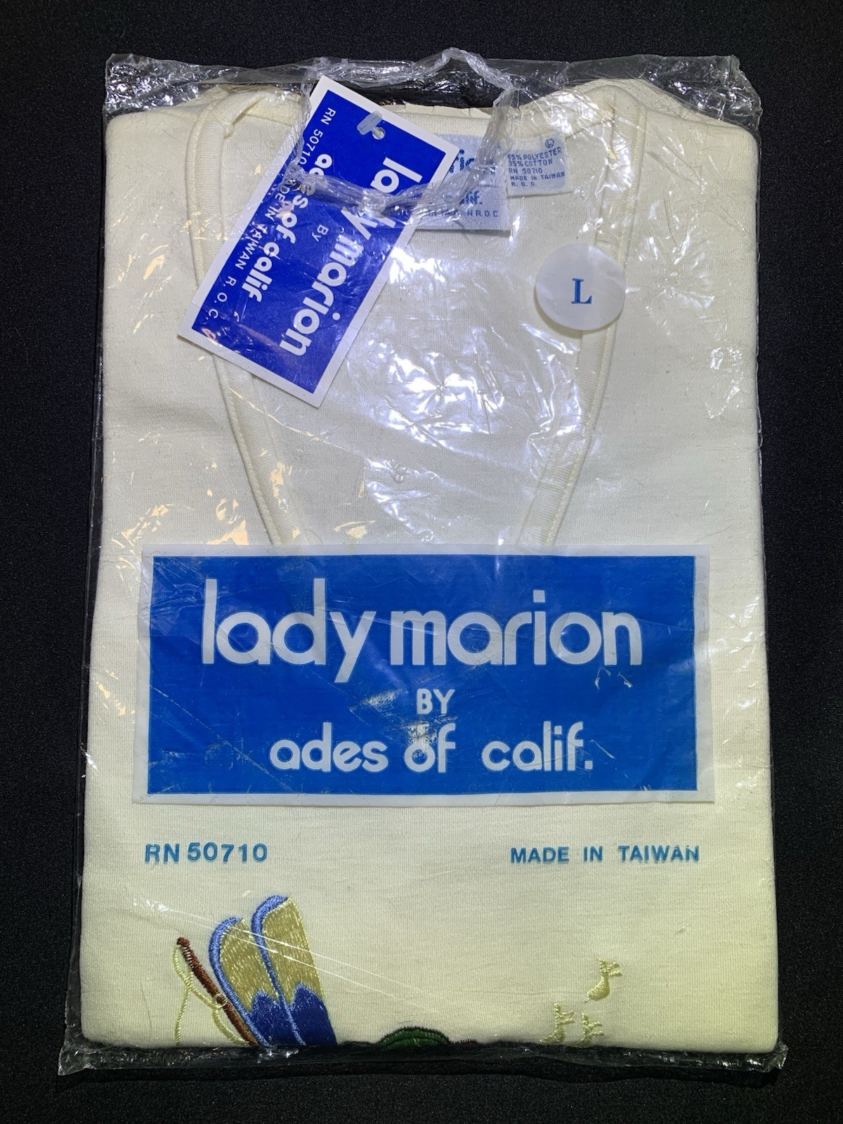 Vtg NOS Lady Marion Women Size Large T-shirt Embroidered White Top Sports