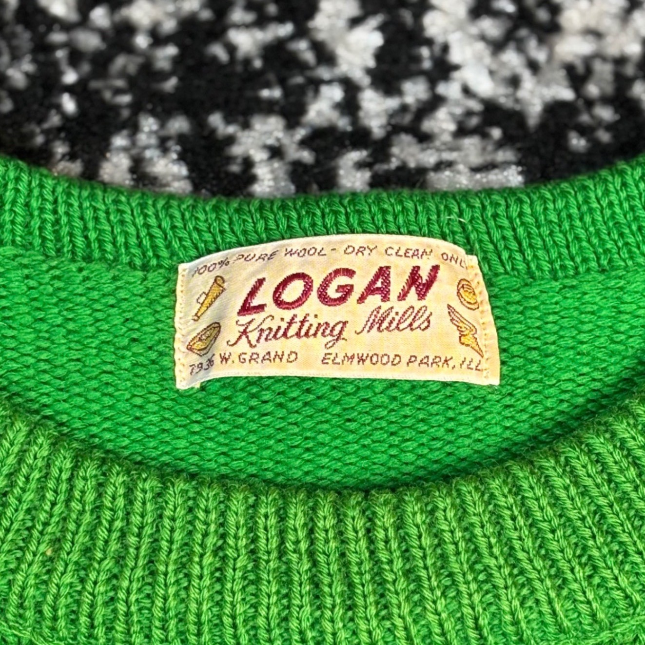Women’s Vintage 60s 70s Logan Knitting Mills Wool Cheer Leader Knit Sweater M