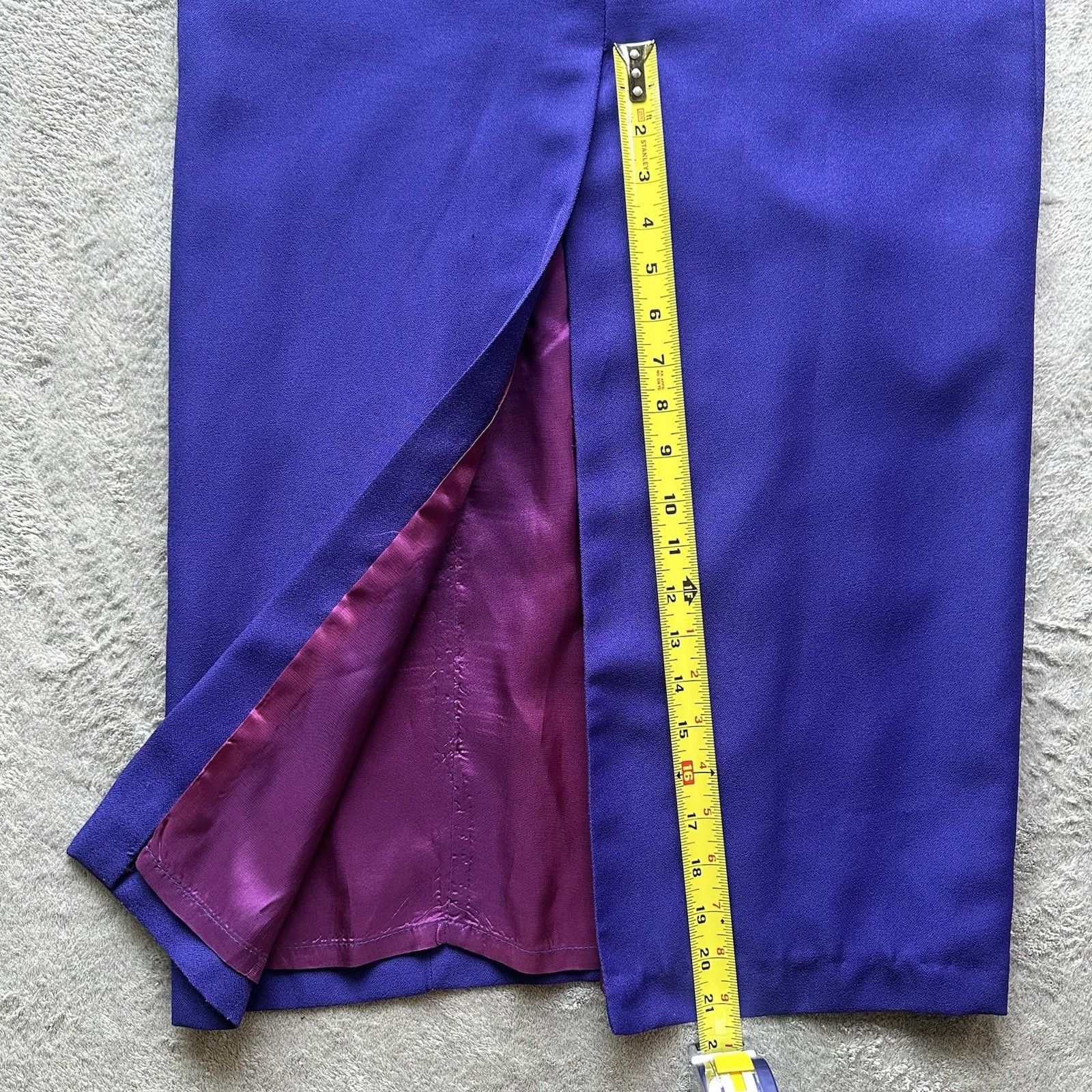 VTG 90s Alex Evenings Purple Maxi Dress 6 USA Square Neck Minimalist Elegant