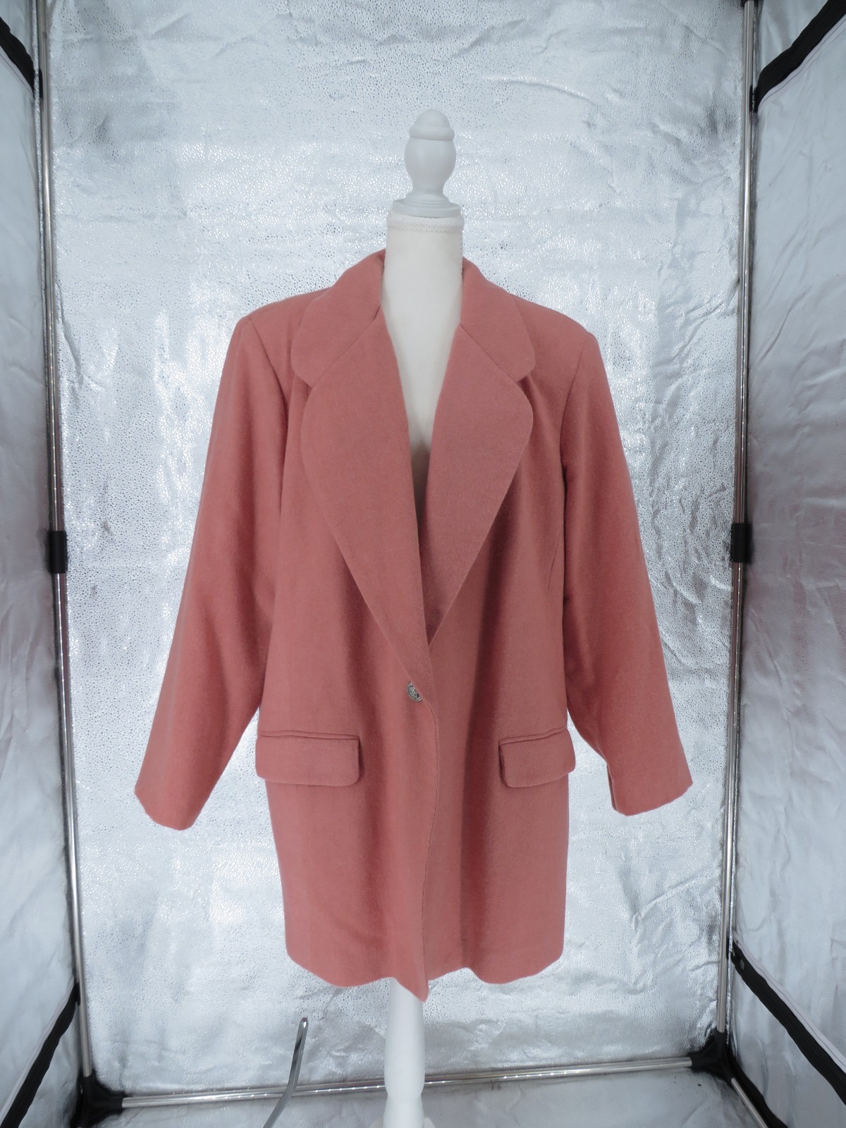 Vintage Venezia Vitale Dusty Rose Wool‑Blend Tailored Overcoat Quiet Luxury