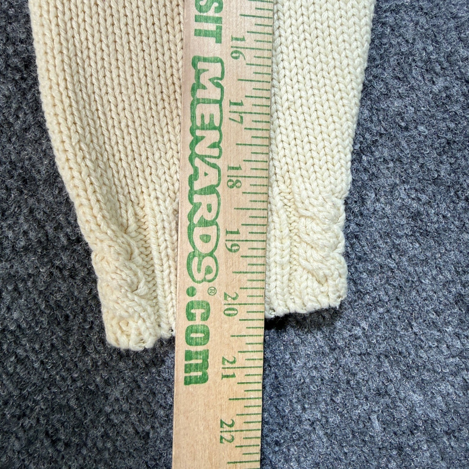 Ship n Shore Sport Cable Knit Sweater Womens Large Ivory Fisherman Vintage 90’s