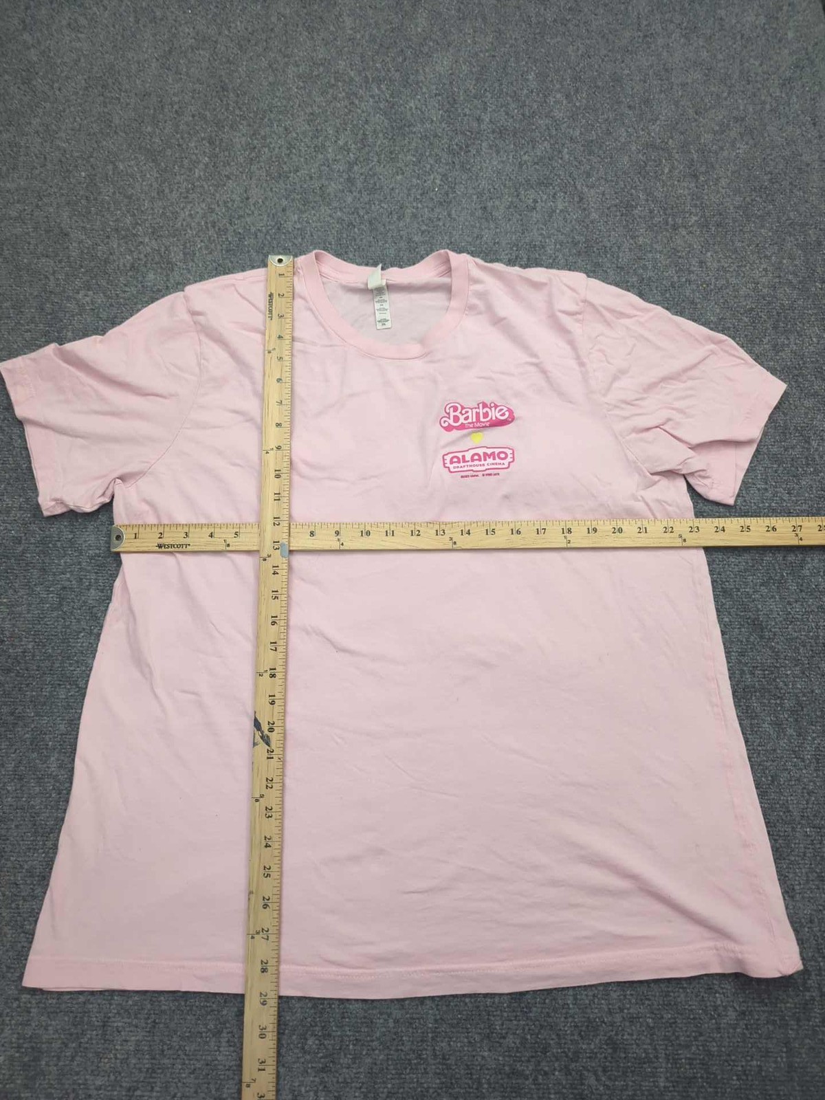 Barbie The Movie x Alamo Drafthouse Pink T-Shirt Women’s 2XL Bella+Canvas 2023