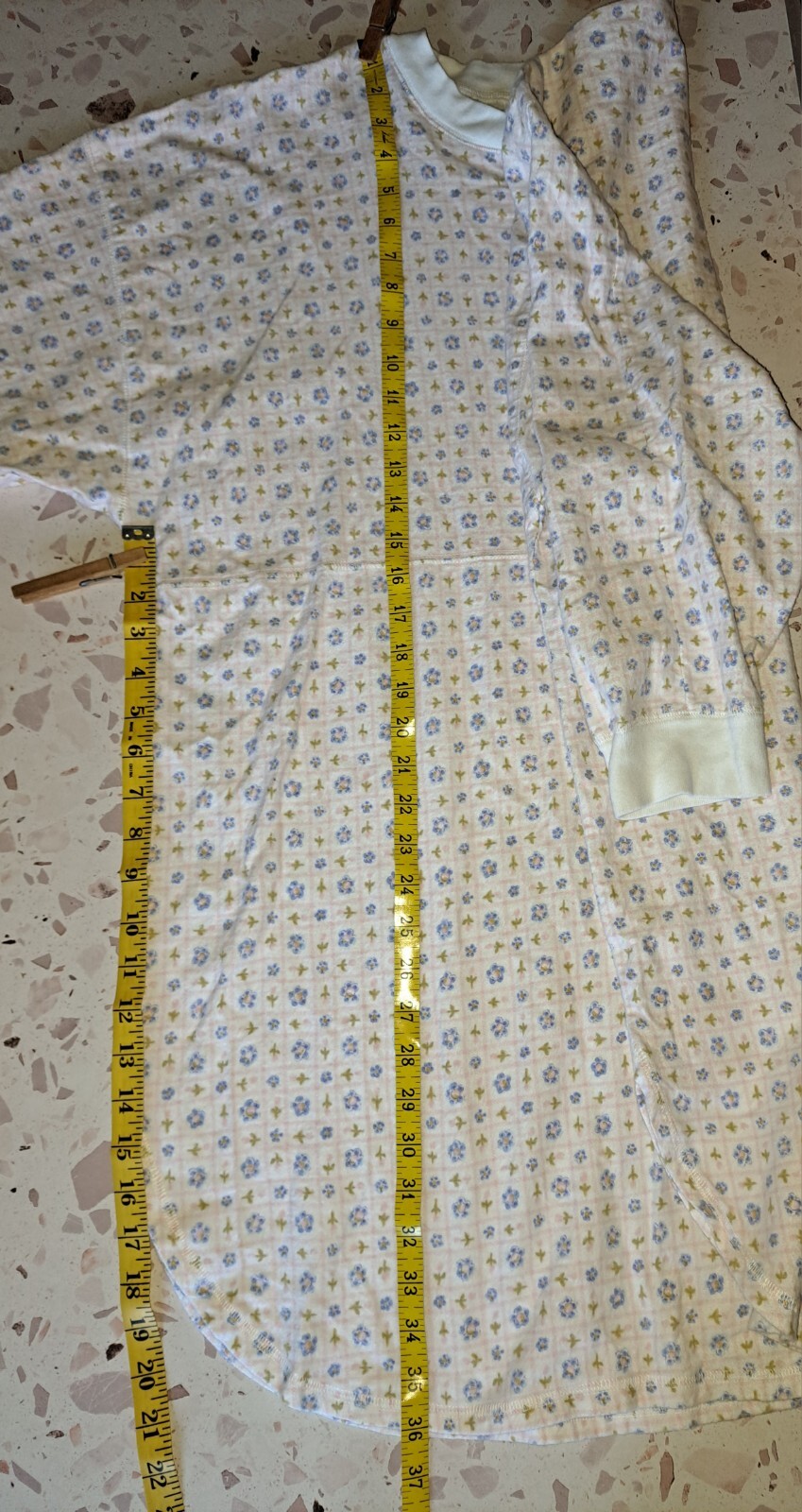 Vtg Simply Basic Nightgown Medium 100% Cotton Flannelette 80s Pink Blue Floral