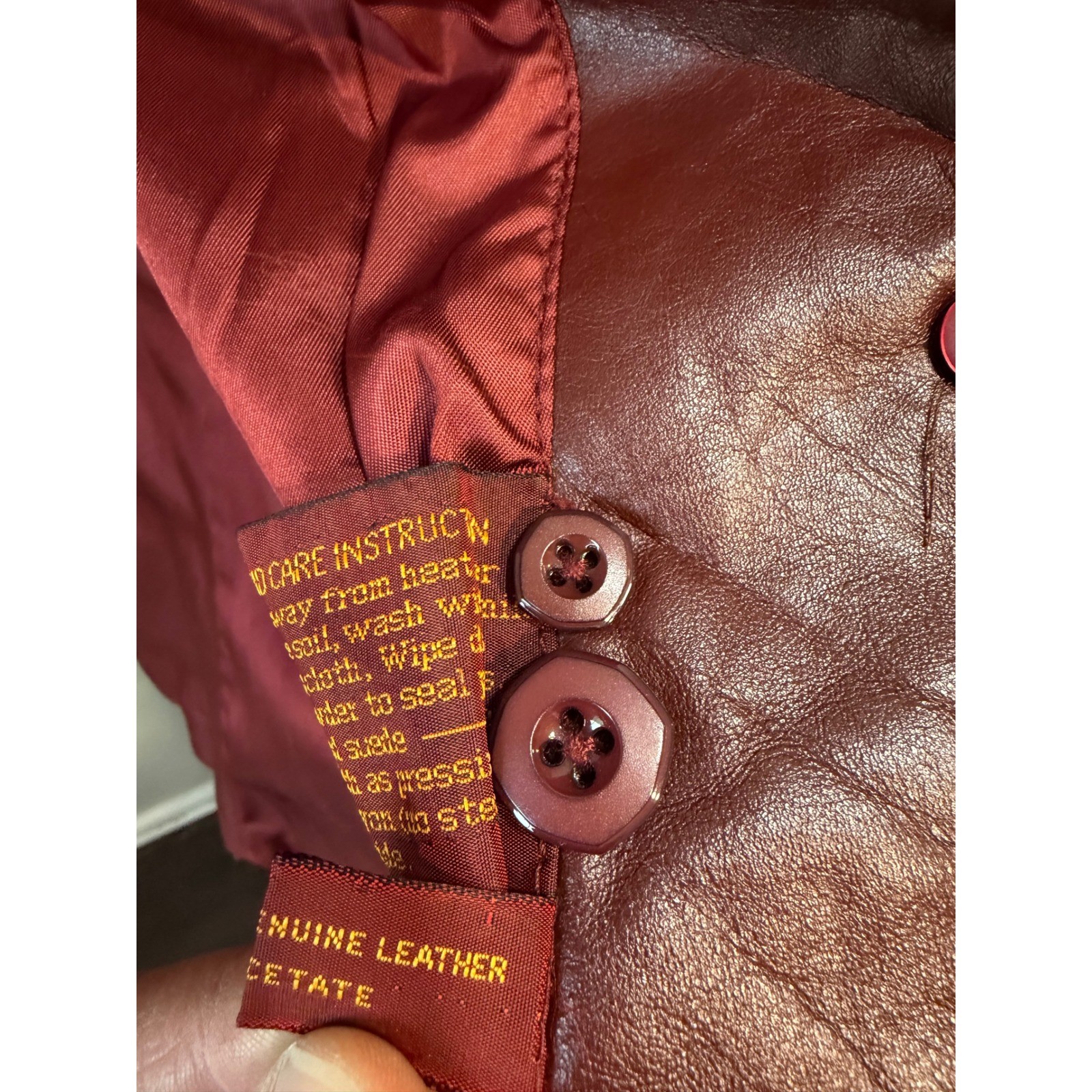 Vintage Etienne Aigner Burgundy Leather Blazer Jacket Womens Size 14 Oxblood