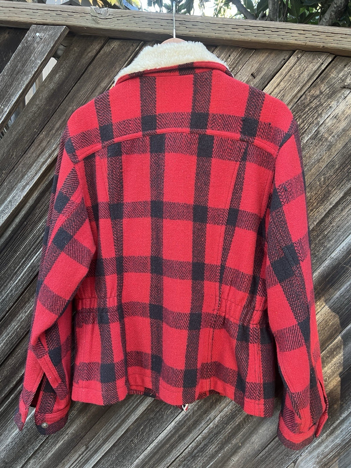 Vintage Joujou Buffalo Plaid Sherpa Collar Jacket double breasted lumberjack