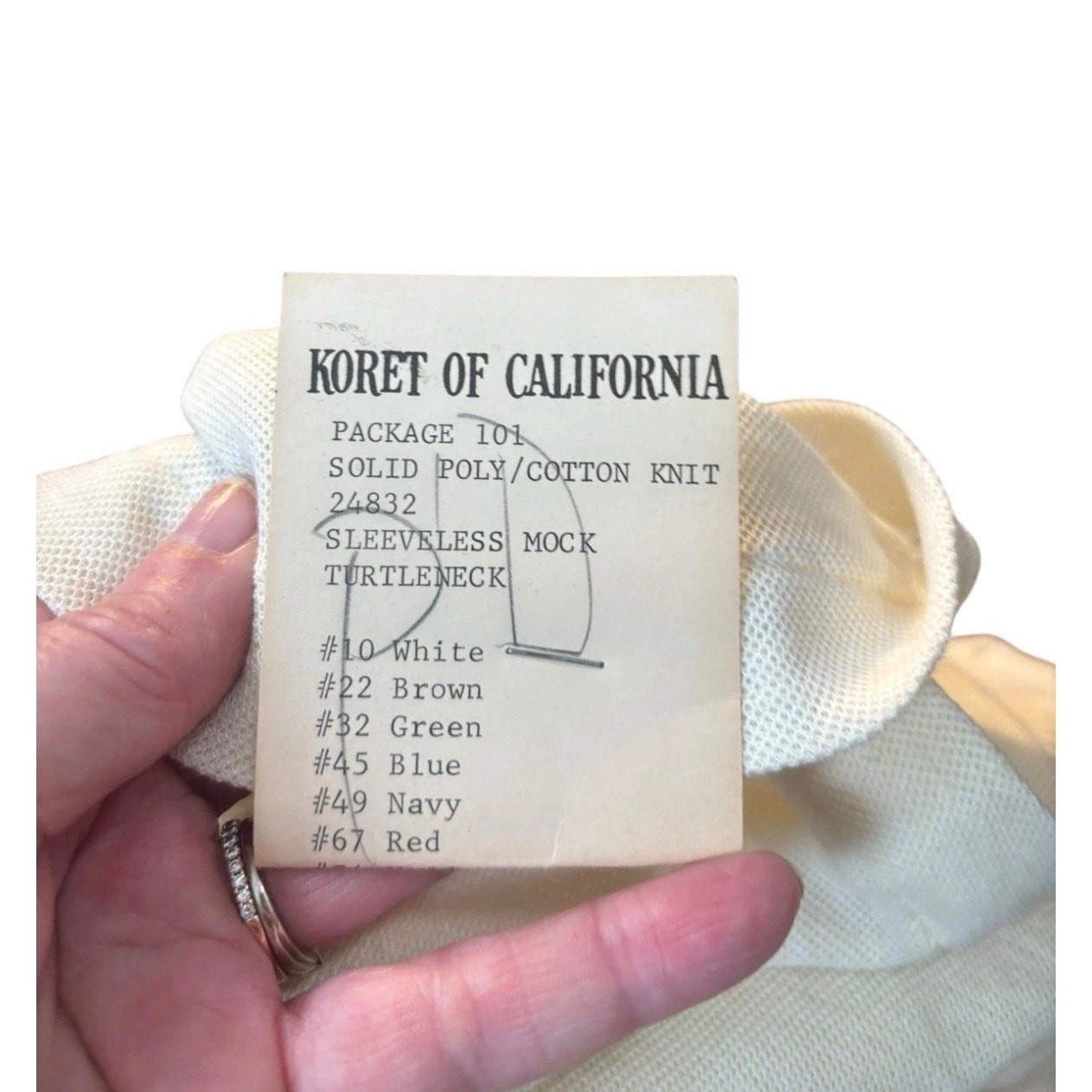 VTG 1973 Koret California Sample Mock Turtleneck w Original Tag 8/73