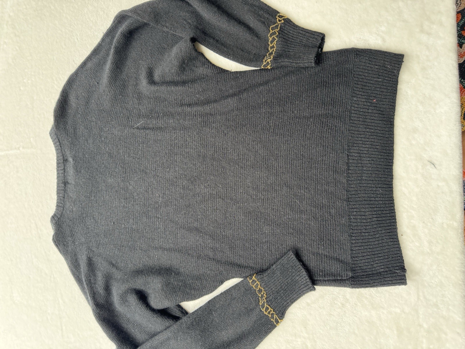 Vintage Joule Energy Sweater 80s black sequin Goldberg women L silk Angora wool