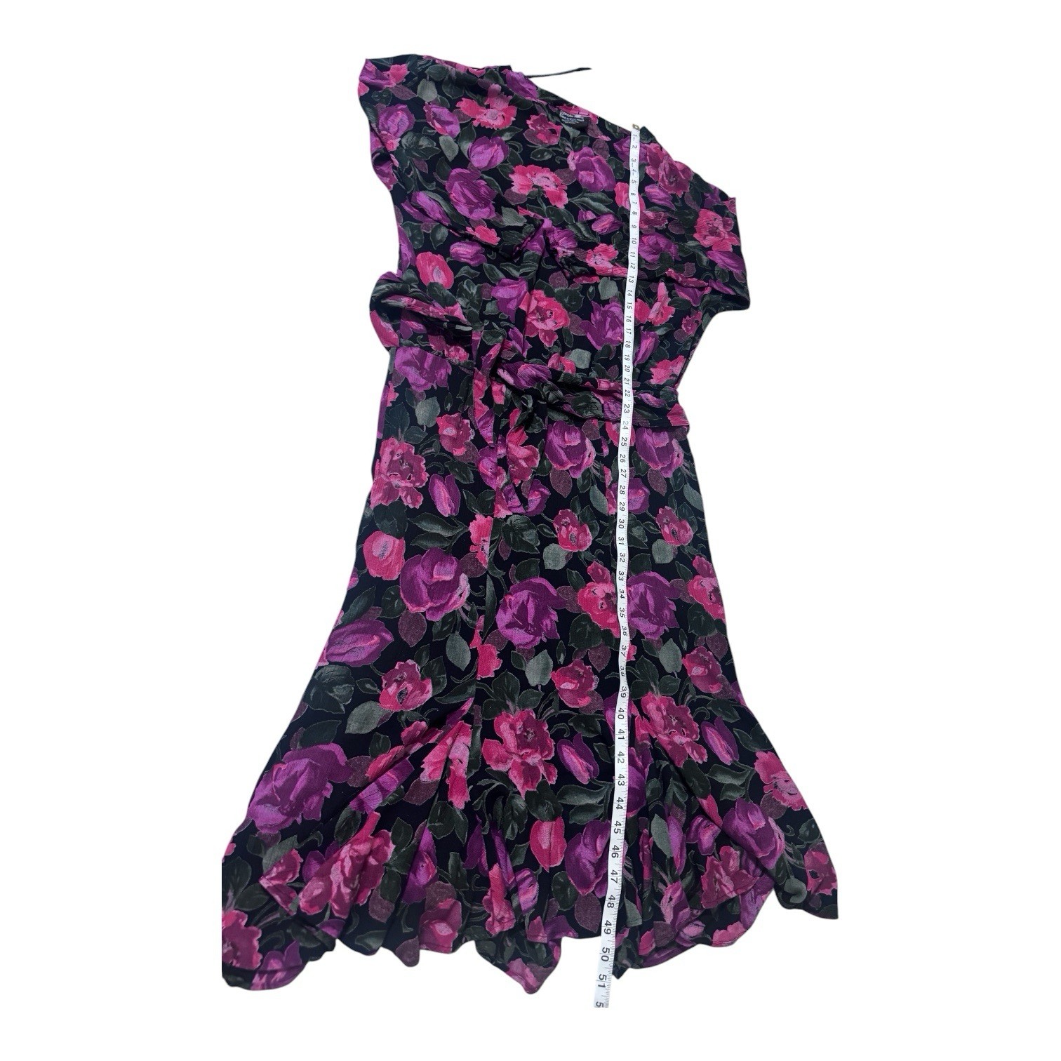 Carole Little for Saint-Tropez West purple vintage floral rayon maxi dress