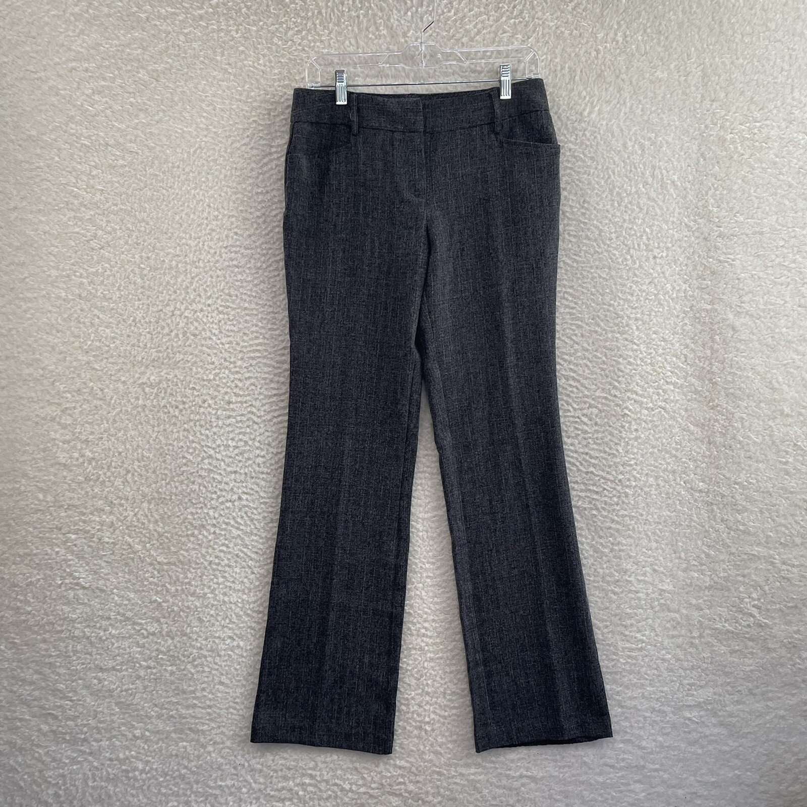 Y2K Vintage Dress Pants Trousers Slacks 8 10 28 29 Grey Bootcut Flare Mid Rise