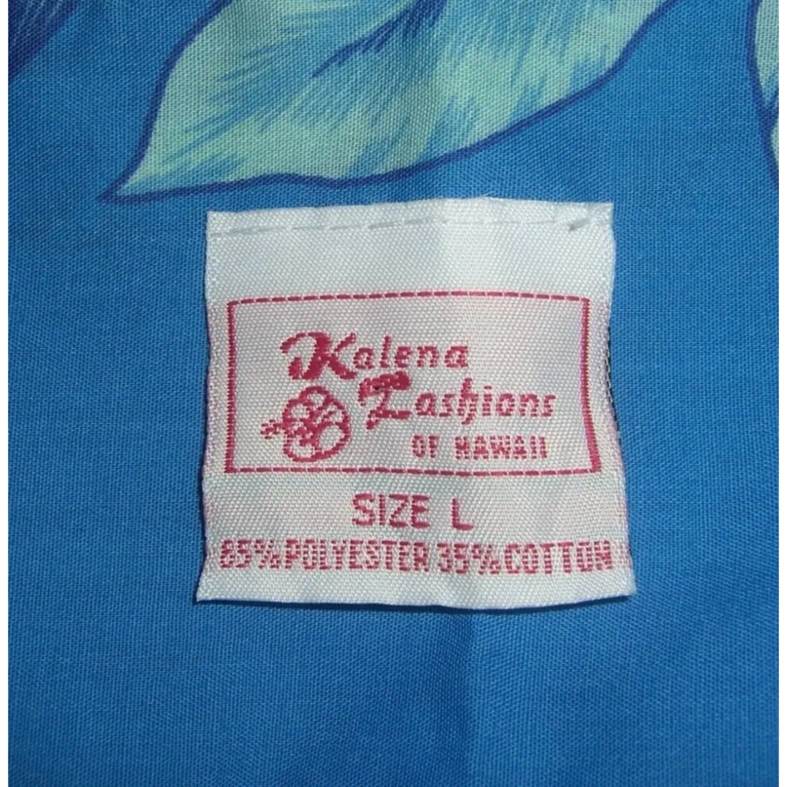 Vintage 80’s Kalena Fashions Of Hawaii Dress Flower Blue MuMu Hibiscus Vacation