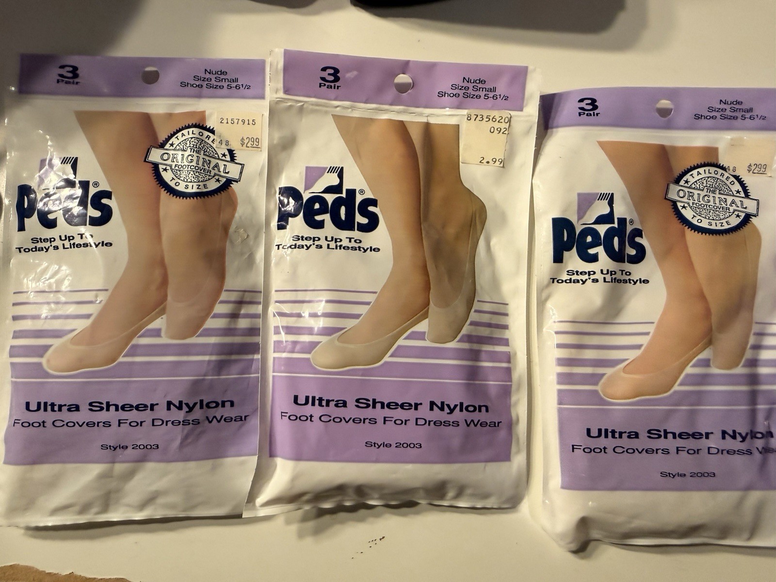 New Vintage Peds Foot Covers Size 5-6 1/2 Womens Set Of 3 NWT