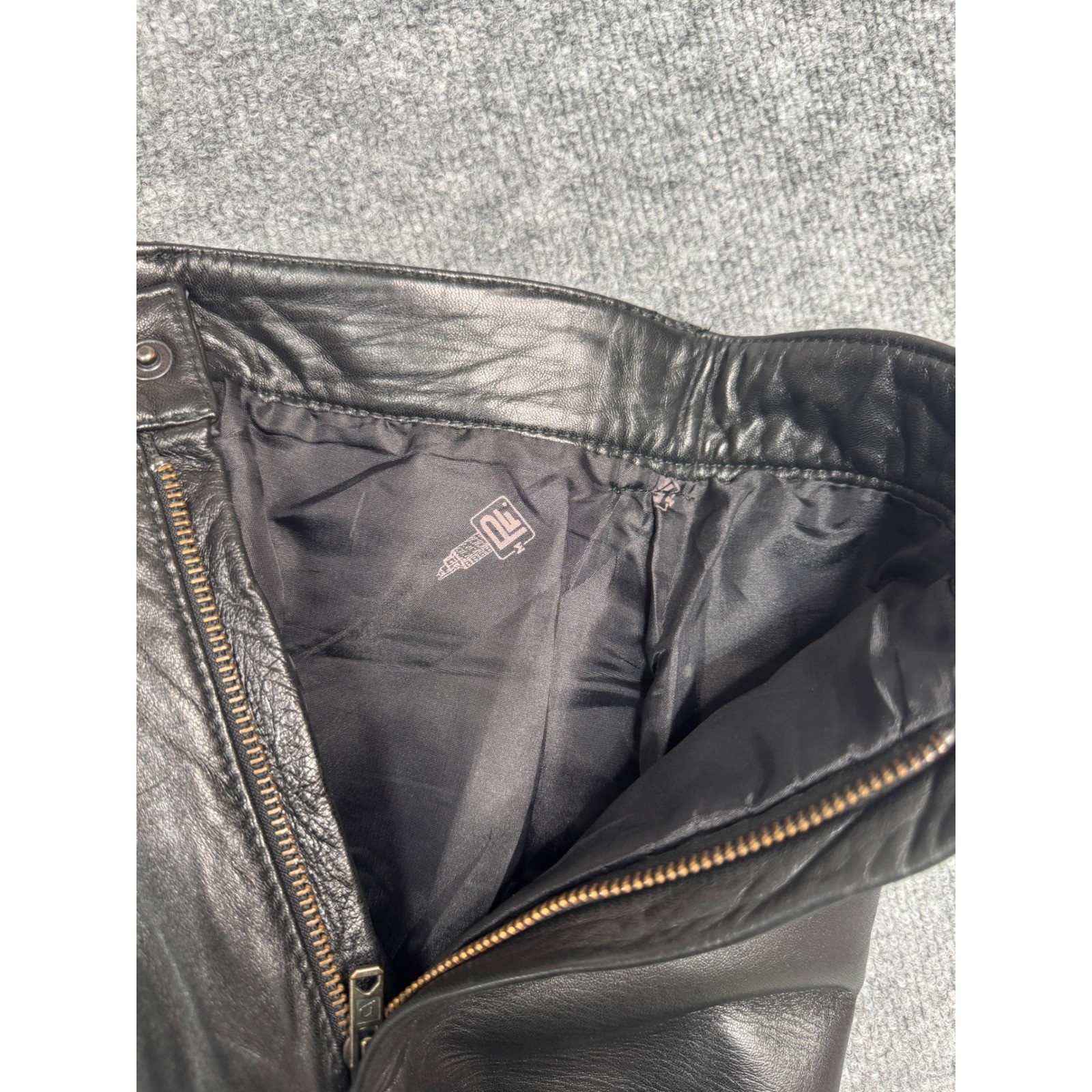 B. Miñones Castro Leather Pants Women 26 Black Vintage Spain Sheepskin