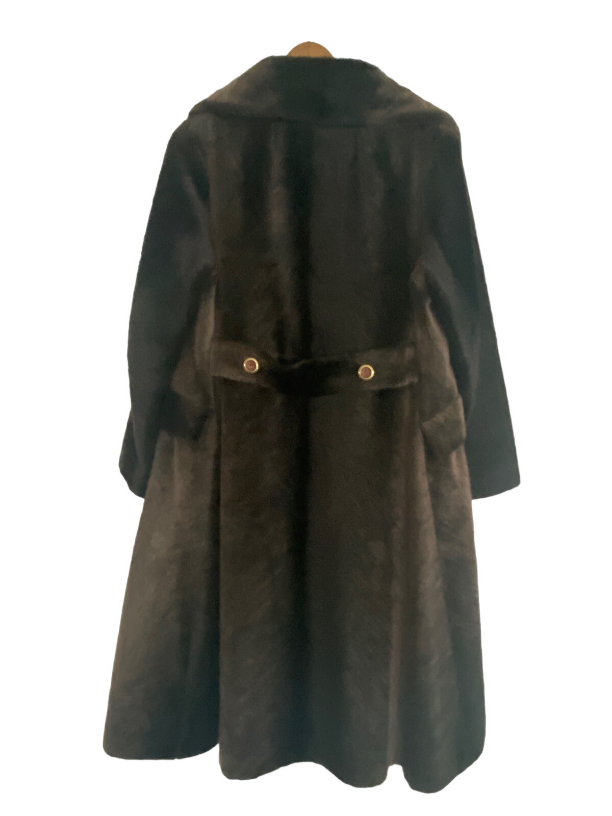 Authentic Vintage Russel Taylor Faux Fur Coat La France Chocolate brown S M