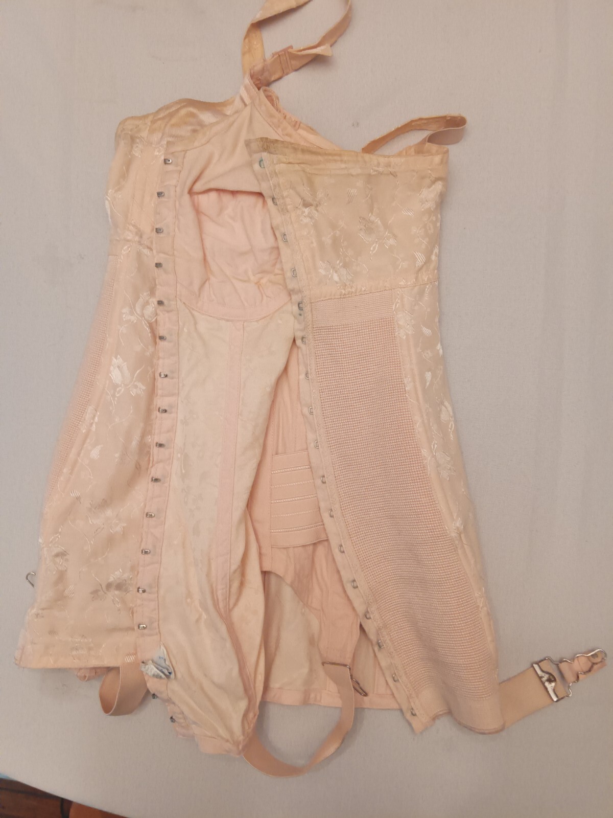 1940s 1950s Vintage Shape wear Girdle And Courset, Pink Floral Undergarments