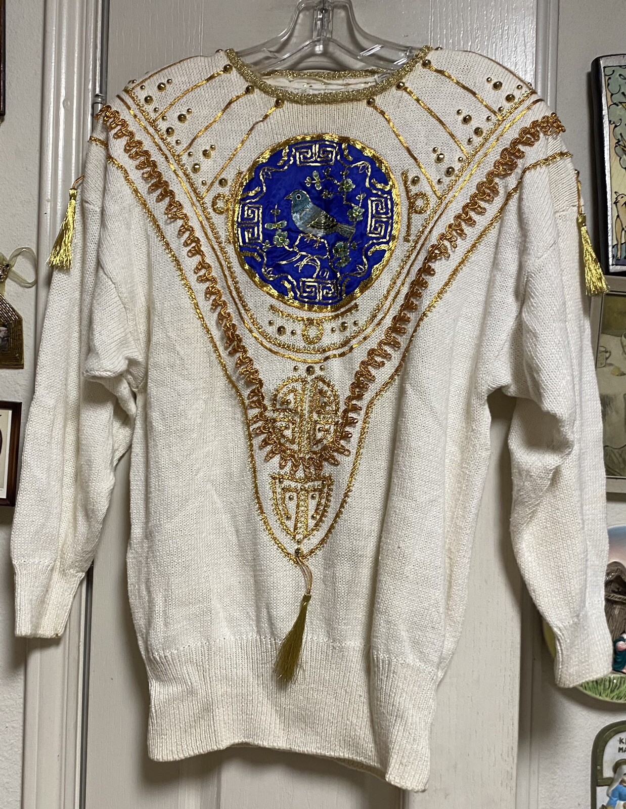 Absolutely Fabulous 1987 Gold Embellished Bonnie & Company Fashions Inc Sweater