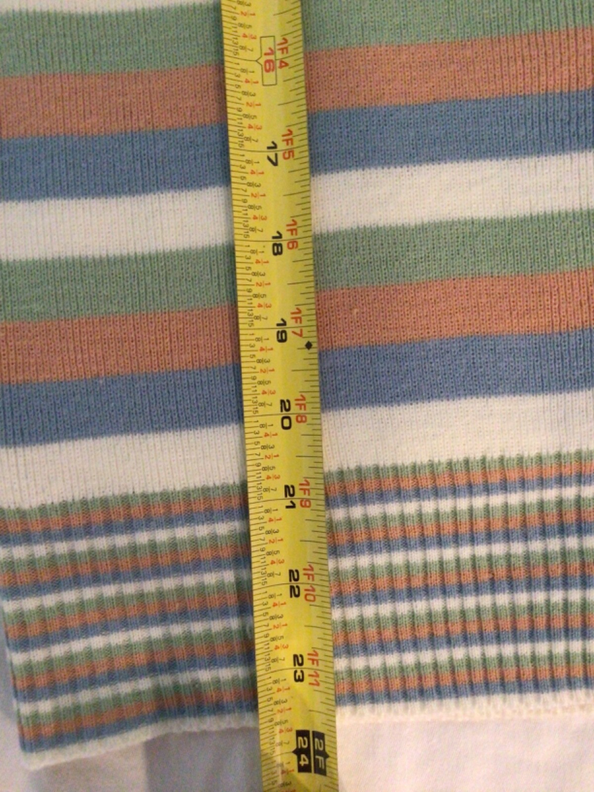Buffums Vintage Cardigan Sweater Size M Striped Pastel Multi Color