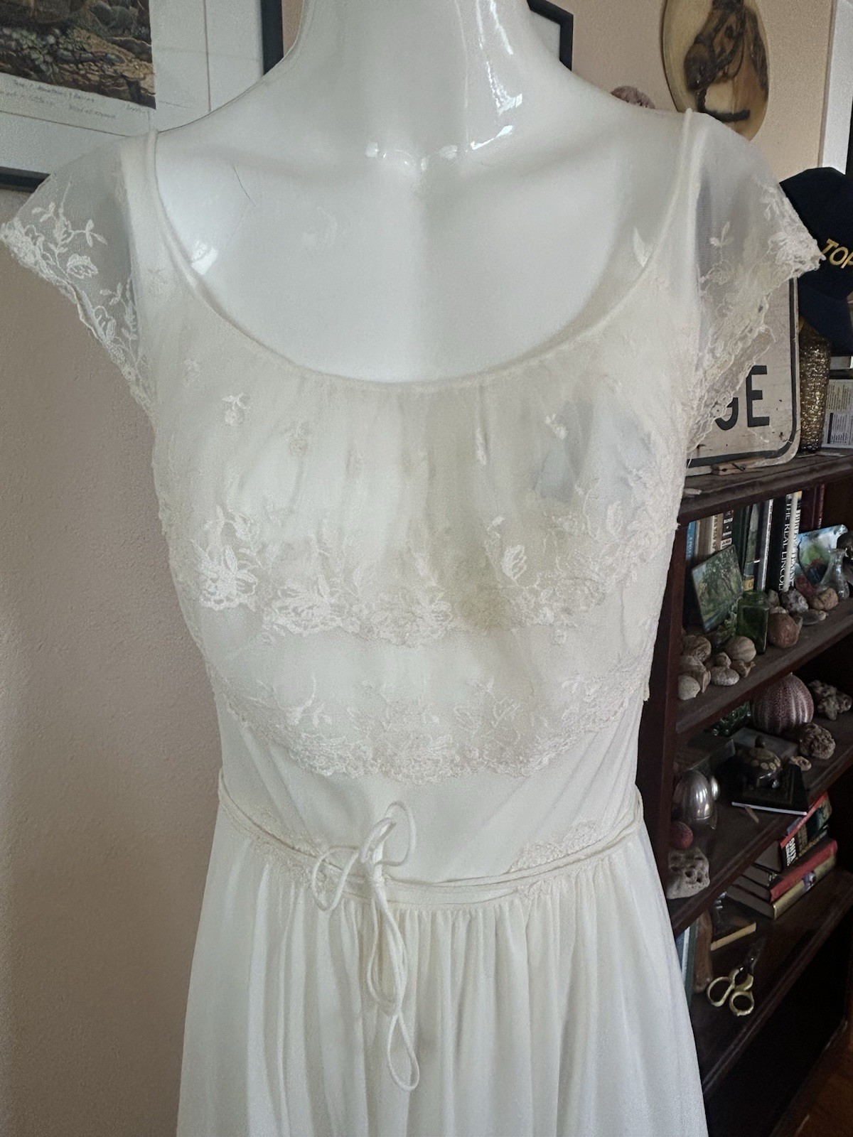 Vtg 1950’s Vanity Fair Southern Belle Lace/ Tricot Nylon 2pc Peignor Set 32