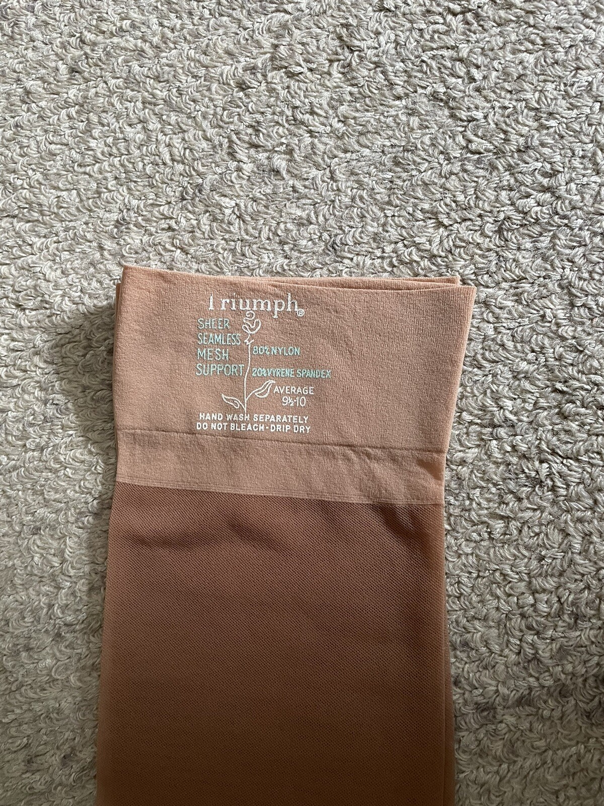 3 Pair Vintage Boxed Triumph garter stockings Mesh 9 1/2-10 Pink Sand