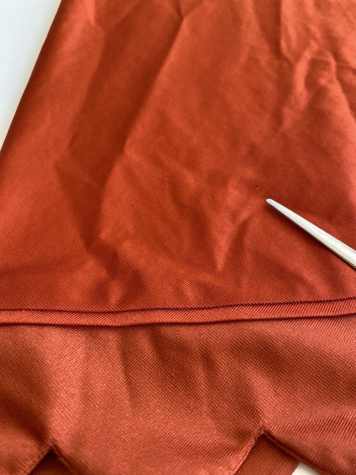 Vintage 70s Vanity Fair 34 S Slip Dress Scalloped Hem Burnt Orange