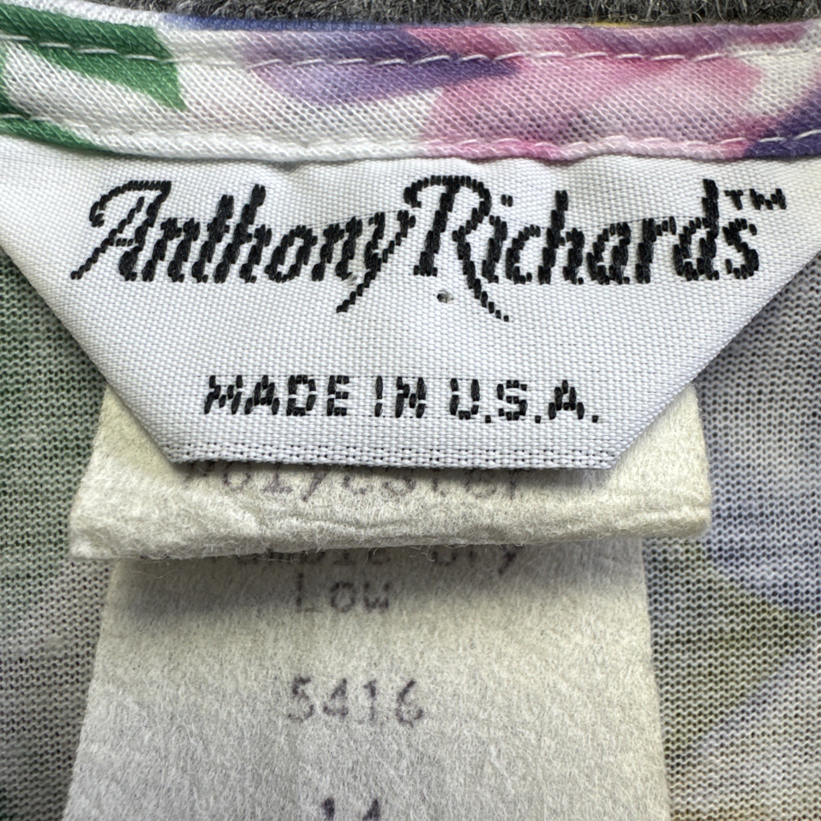 Vintage Anthony Richard’s 80’s Floral Dress Made In The USA Short Sleeve Size 14