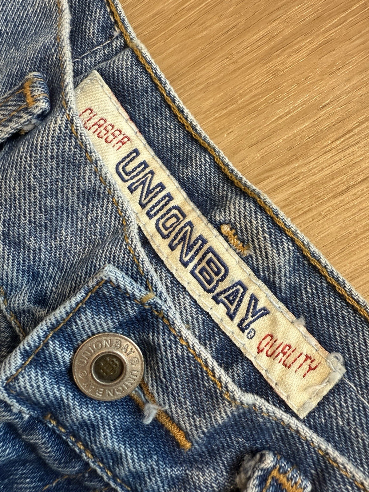 VTG 90s Y2k 2000s Union Bay Wide Leg Baggy Faded Blue Denim 32×34 Jeans