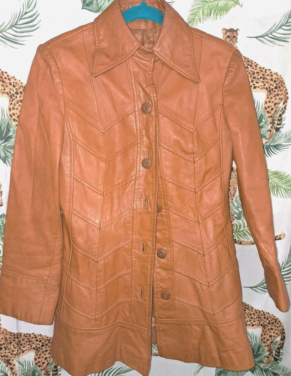 Vintage 1970’s Montgomery Ward The Tannery Brown Leather Jacket Women Size 7/8